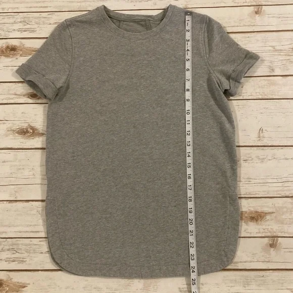 Lululemon All Time Tee Heathered Gray Size 4 - Picture 5 of 13